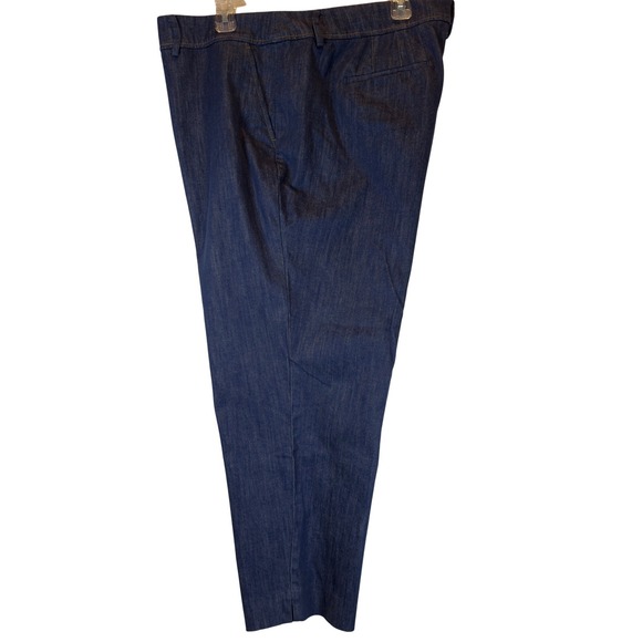Talbots Dress Denim Slit Ankle Pants Size 20W Dark Blue Welt Pockets Work Preppy - Picture 2 of 12